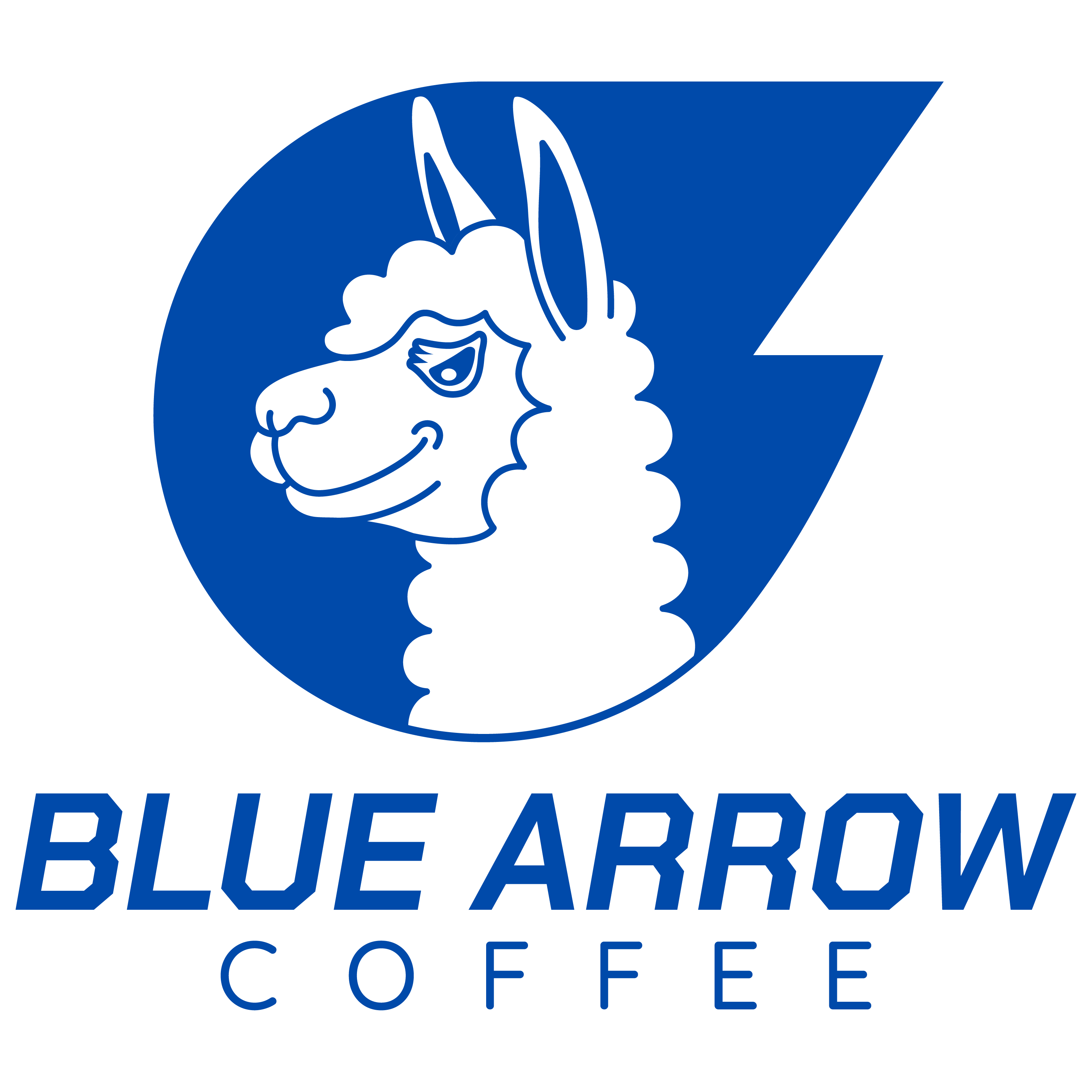 Blue Arrow Coffee corporative logo in blue