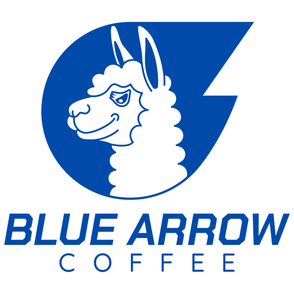 Blue Arrow Coffee corporative logo in blue
